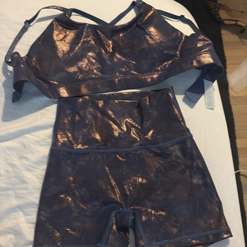 Aerie metallic workout set